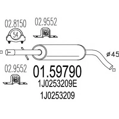 Средний глушитель выхлопных газов MTS купить
