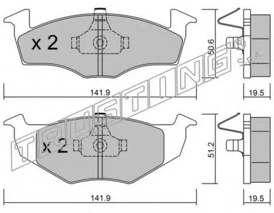 Комплект тормозных колодок, дисковый тормоз TRUSTING купить