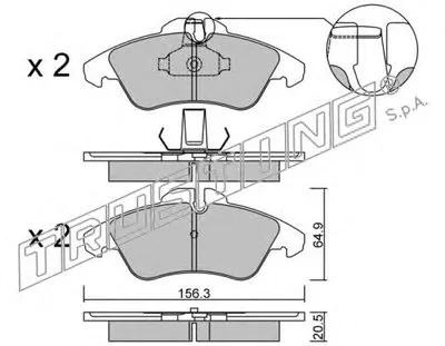 Комплект тормозных колодок, дисковый тормоз TRUSTING купить