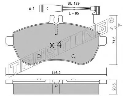 Комплект тормозных колодок, дисковый тормоз TRUSTING купить