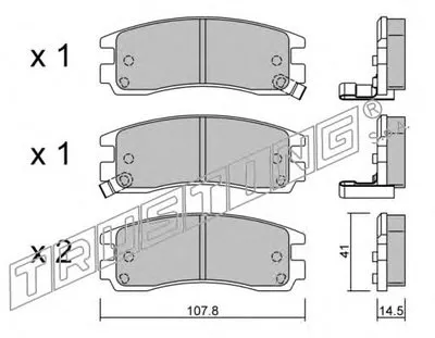 Комплект тормозных колодок, дисковый тормоз TRUSTING купить