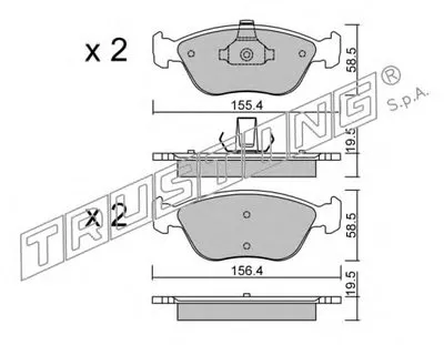 Комплект тормозных колодок, дисковый тормоз TRUSTING купить