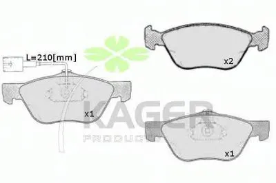 Комплект тормозных колодок, дисковый тормоз KAGER купить