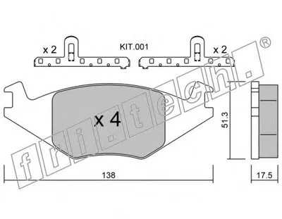 Комплект тормозных колодок, дисковый тормоз fri.tech. купить