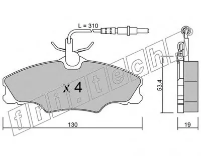 Комплект тормозных колодок, дисковый тормоз fri.tech. купить