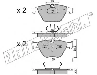 Комплект тормозных колодок, дисковый тормоз fri.tech. купить