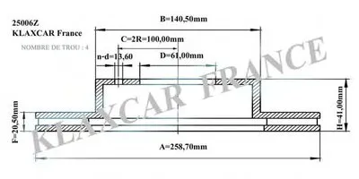 Тормозной диск KLAXCAR FRANCE купить