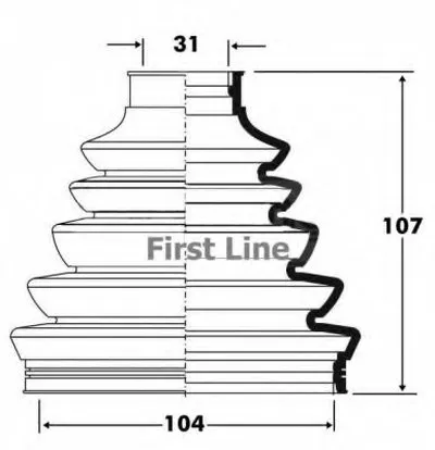 Пыльник, приводной вал FIRST LINE купить