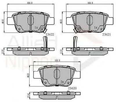 Комплект тормозных колодок, дисковый тормоз ANL Braking COMLINE купить