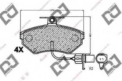 Комплект тормозных колодок, дисковый тормоз DJ PARTS купить