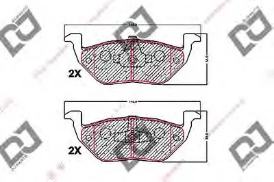 Комплект тормозных колодок, дисковый тормоз DJ PARTS купить