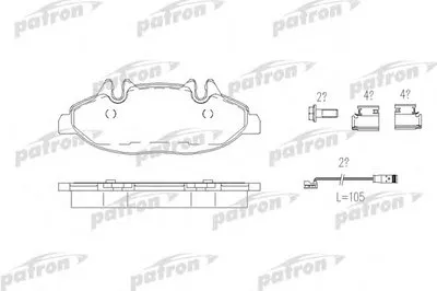 Комплект тормозных колодок, дисковый тормоз PATRON купить