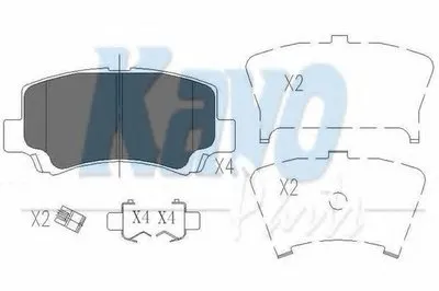 Комплект тормозных колодок, дисковый тормоз KAVO PARTS купить