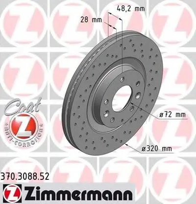 Тормозной диск SPORT BRAKE DISC COAT Z ZIMMERMANN купить