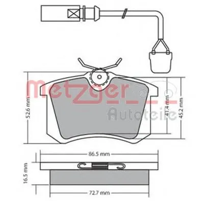 Комплект тормозных колодок, дисковый тормоз METZGER купить