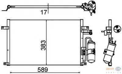 Конденсатор, кондиционер BEHR HELLA SERVICE HELLA купить