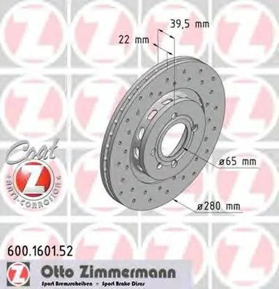 Тормозной диск SPORT BRAKE DISC COAT Z ZIMMERMANN купить