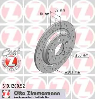 Тормозной диск SPORT BRAKE DISC COAT Z ZIMMERMANN купить
