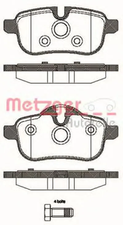Комплект тормозных колодок, дисковый тормоз METZGER купить
