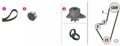 Водяной насос + комплект зубчатого ремня BEHR HELLA SERVICE купить