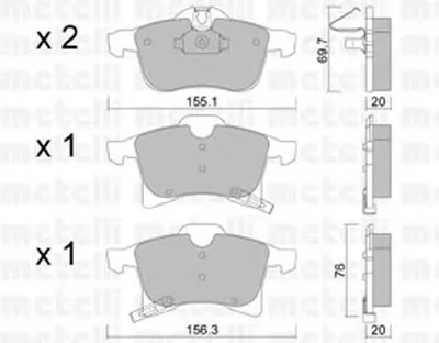 Комплект тормозных колодок, дисковый тормоз METELLI купить