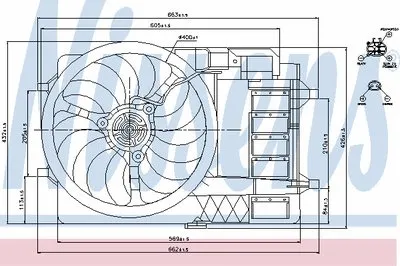Вентилятор, охлаждение двигателя NISSENS купить