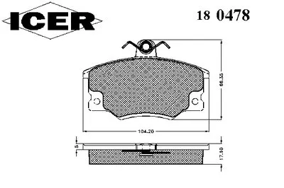 Комплект тормозных колодок, дисковый тормоз ICER купить