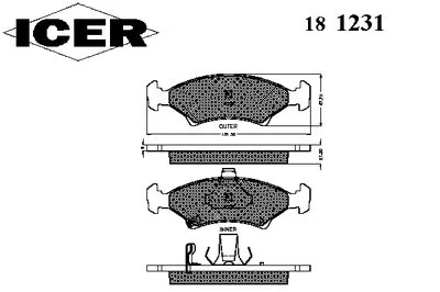 Комплект тормозных колодок, дисковый тормоз ICER купить