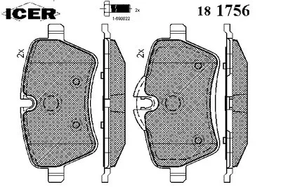 Комплект тормозных колодок, дисковый тормоз ICER купить