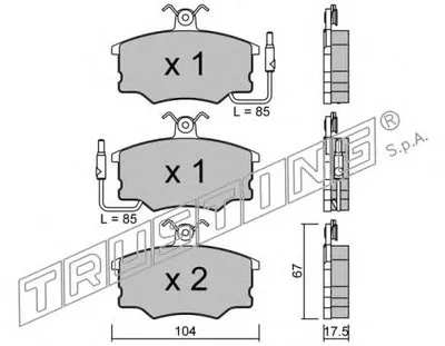 Комплект тормозных колодок, дисковый тормоз TRUSTING купить