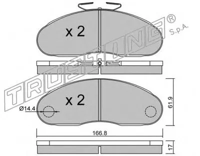 Комплект тормозных колодок, дисковый тормоз TRUSTING купить