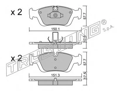 Комплект тормозных колодок, дисковый тормоз TRUSTING купить