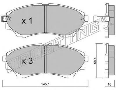 Комплект тормозных колодок, дисковый тормоз TRUSTING купить