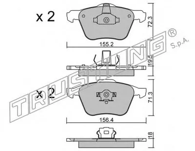Комплект тормозных колодок, дисковый тормоз TRUSTING купить