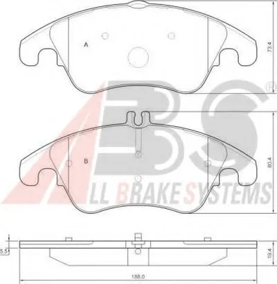 Комплект тормозных колодок, дисковый тормоз A.B.S. купить