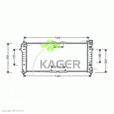 Радиатор, охлаждение двигателя KAGER купить