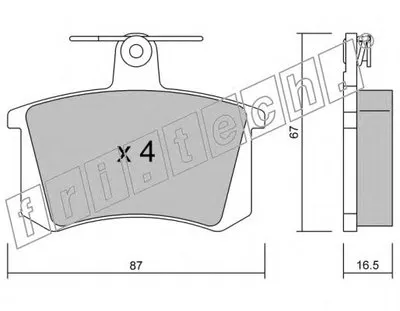 Комплект тормозных колодок, дисковый тормоз fri.tech. купить