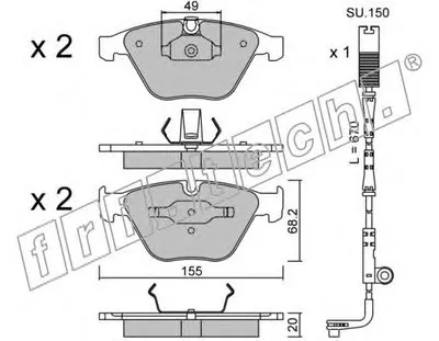 Комплект тормозных колодок, дисковый тормоз fri.tech. купить