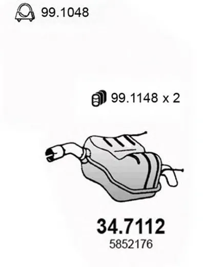 Глушитель выхлопных газов конечный ASSO купить