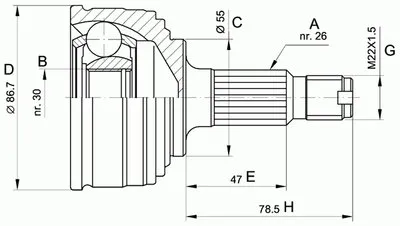 Шарнирный комплект, приводной вал SPIN OPEN PARTS купить