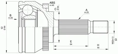 Шарнирный комплект, приводной вал SPIN OPEN PARTS купить