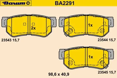 Комплект тормозных колодок, дисковый тормоз BARUM купить