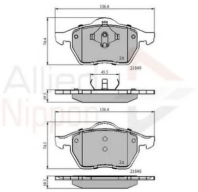 Комплект тормозных колодок, дисковый тормоз ANL Braking COMLINE купить