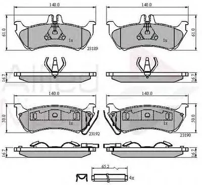 Комплект тормозных колодок, дисковый тормоз ANL Braking COMLINE купить