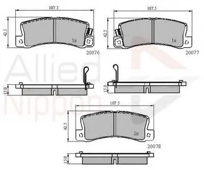 Комплект тормозных колодок, дисковый тормоз ANL Braking COMLINE купить