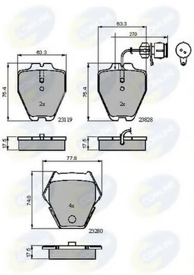 Комплект тормозных колодок, дисковый тормоз Comline COMLINE купить