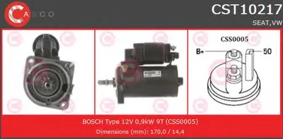 Стартер REMANUFACTURED SERIES CASCO купить