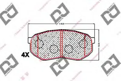 Комплект тормозных колодок, дисковый тормоз DJ PARTS купить