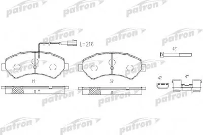 Комплект тормозных колодок, дисковый тормоз PATRON купить