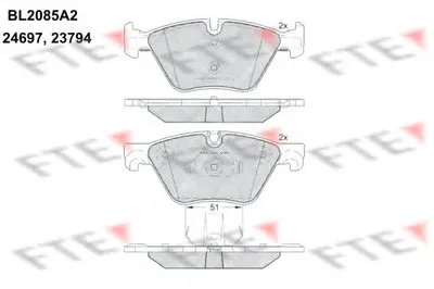 Комплект тормозных колодок, дисковый тормоз FTE купить